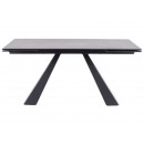 Стол обеденный SIGNAL SALVADORE Ceramic серый мрамор/черный мат 160-240/90